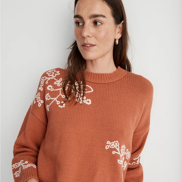 Madewell Adina Floral Embroidered Pullover Sweater - Picture 2 of 10